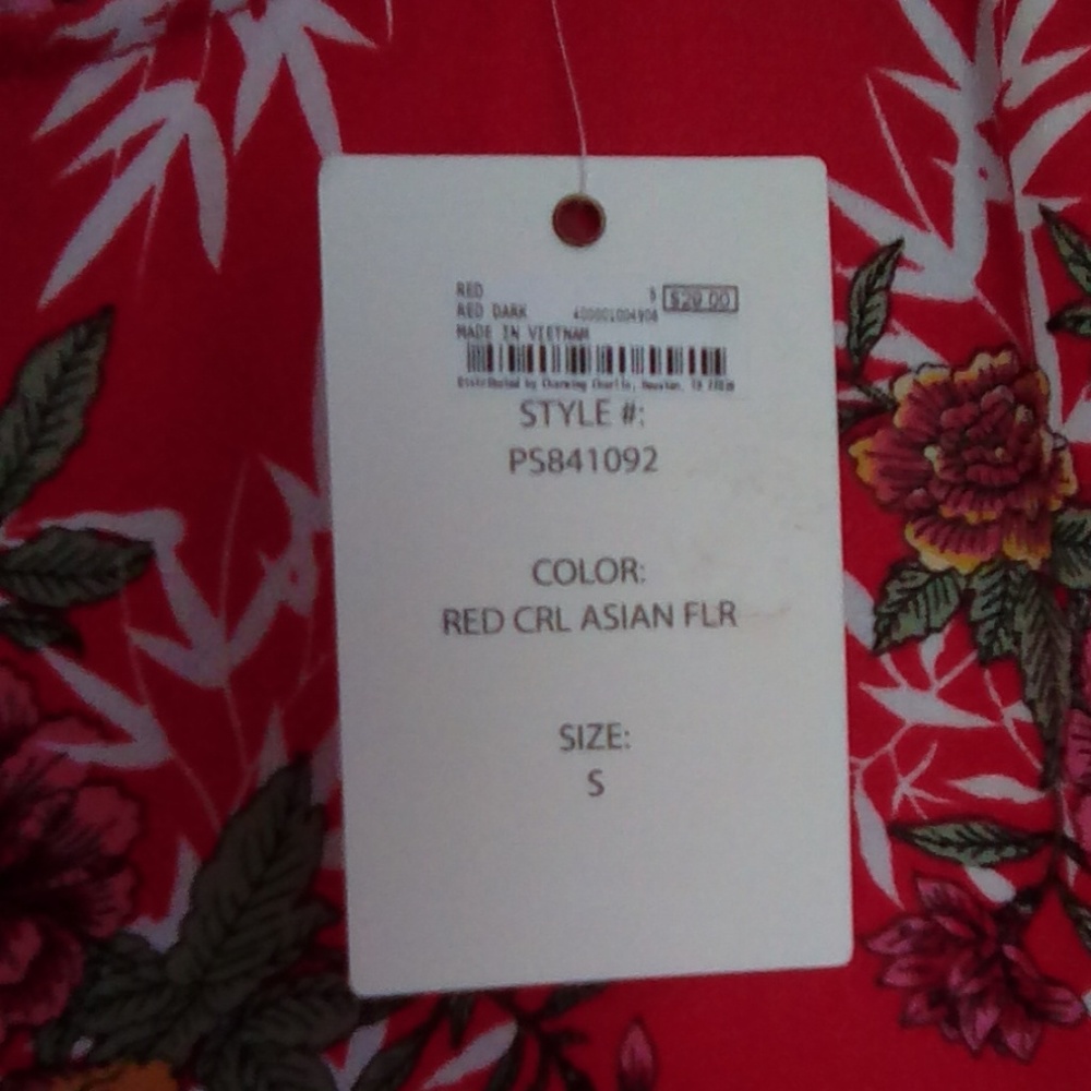 💙Pink Rose Vintage Red Dress - Picture 8 of 8